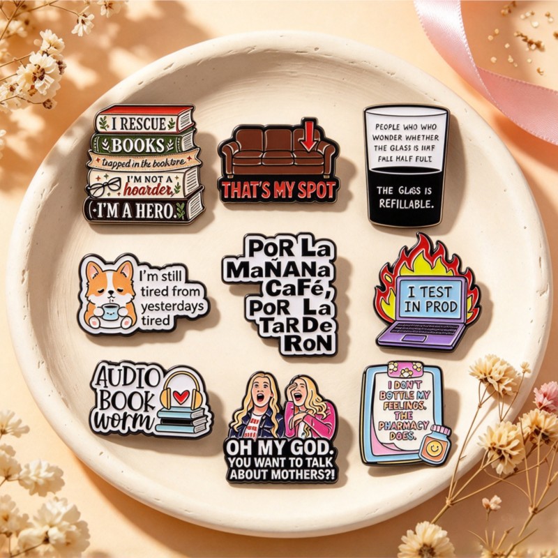 Tablet Cute Accessories - Cute Funny Quote Enamel Pins with